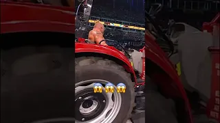 #BrockLesnar lifted the ring with tractor and sent Roman Reigns flying #shorts #wwe  #summerslam
