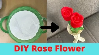 DIY Rose Flower with Wall Putty/Plaster of Paris#प्लास्टर ओफ़ पेरिस से  गुलाब फूल बनाए