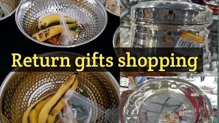 Return gifts shopping||Sanath nagar steel factory||గృహ ప్రవేశం function||All in one store