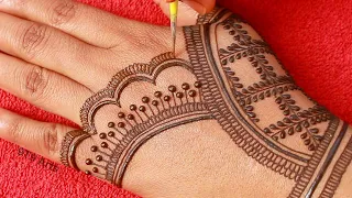 Best 🟩🤩 simple mehndi design easy, beautiful front hand and back hand | Henna Mehndi