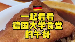 一起看看德国大学食堂的午餐！双份蓝带猪排搭配烤土豆&人造肉通心粉