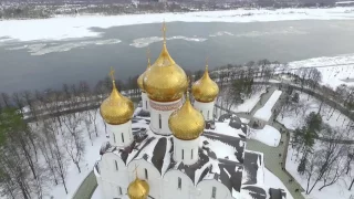 Главная масленица страны в Ярославле с высоты птичьего полета, съемка с квадрокоптера phantom 3 PRO