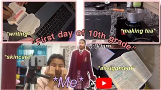 A day in my life📌🎀 | First day of school 🏫 | 10th grader📕