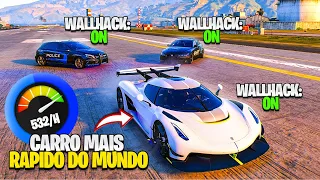 FUGA COM O CARRO MAIS RAPIDO DO MUNDO POREM MEU AMIGO PODE USAR HACK