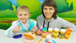 Мистер Зубастик от Play Doh и Доктор Даник с мамой Людой - Плей До Видео для Детей