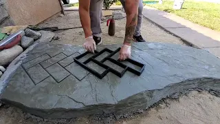 How to do NICE WALKWAY WITH CONCRETE STAMPS AND PLASTIC MOLD✊