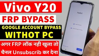 Vivo Y20 frp bypass 2023 New Trick 100% Working| vivo y20 frp bypass 2023| vivo y20 remove frp lock