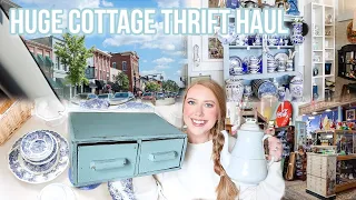 HUGE THRIFT WITH ME + MY BIGGEST THRIFT HAUL EVER!!! | THRIFTING FOR COTTAGE DECOR IN COLUMBUS OH 🫖