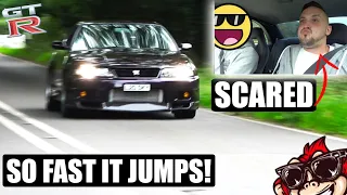 🐒 NISSAN SKYLINE GTR LIFTS OFF THE GROUND AT TOP SPEED!