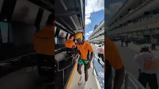 Jimmy Butler visits the McLaren garage 🏎️ (via McLarenF1/X)