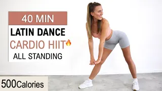 40 MIN Latin Dance Cardio HIIT | Fat Burning Workout | Fun, Sweaty, Motivating, No Repeat