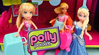 Polly Pocket Airplane Frozen Elsa Magic Clip Dolls w Barbie Toy