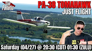 LIVE | MSFS | New Release Just Flight PA-38 Tomahawk | South Carolina Flight | KMYR-KHXD | Bravo+TPR