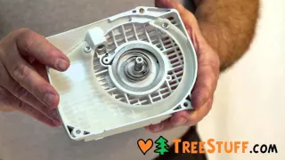 How To Assemble A Recoil Starter System - TreeStuff.com Chainsaw Maintenance Video