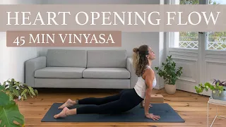 Heart Opening Yoga Vinyasa Energized and Open | 45 Min. Yoga Flow