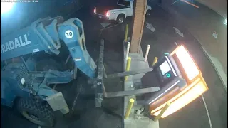CAUGHT ON CAMERA: Forklift smashed down ATM in California heist