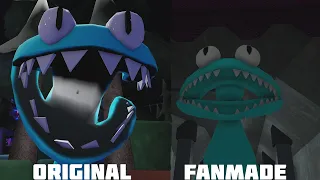 Rainbow Friends Chapter 2  - Cyan Jumpscare (Original vs Fanmade)