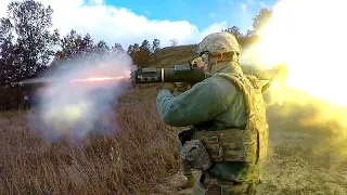 SAAB AT4 84-mm Unguided, Portable, Single-shot, Recoilless Smoothbore Anti-tank Weapon Firing