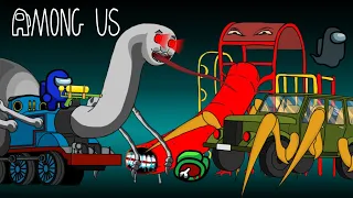 Among us & Thomas VS THE EXTRA SLIDE & JeepSpider - 우리 가운데 애니메이션 _ Among Us Animation