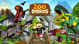 VISITEI UM ZOOLOGICO DE DINOSSAUROS HIBRIDOS DO JURASSIC WORLD NO MINECRAFT !! Aventura Com Mods