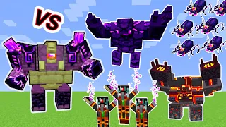 Ender Guardian Vs. Netherite Monstrosity and other L'_Ender's Cataclysm Monsters in Minecraft