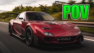 *4K POV* Wide-Body Mazda RX7💥 Loud Rotary Engine