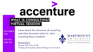 Accenture: What is Consulting? A Panel with Alum, Georges Eid, Strategy & Consulting Senior Manager