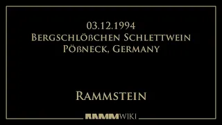 Rammstein, live 03.12.1994 @ Bergschlößchen Schlettwein, Pößneck, Germany