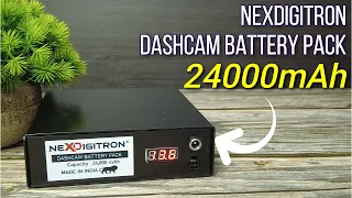 Dashcam Battery Pack by Nexdigitron | 24000mAh | 30+ Hours Backup | Say Goodbye to Hardwiring!