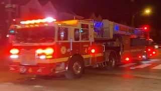 ⁴ᴷPhiladelphia Fire Department Ladder 4 Responding { Federal Q + Horn + Fast !!}