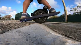 Slow-Motion - Onewheel - Anti-nosedive Fangs Testing - curb work