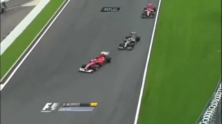 Fernando Alonso overtake on Sakon Yamamoto Belgian GP 2010