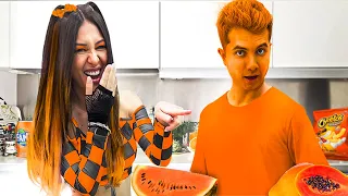 TUDO LARANJA POR UM DIA INTEIRO ! | Maloucos