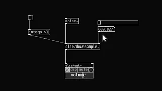 Downsample a white noise ~ Pure Data