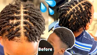 How to TWO strand-twist🧬(DOUBLE)on SHORT Men hair💦🔥Moist*No Rubber band*JUICY*
