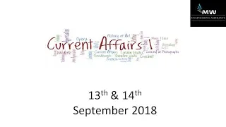 Current Affairs || 13th & 14th September || 2018