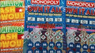 CASH BLOWOUT & MONOPOLY OWN IT ALL 🤞 Pennsylvania Lottery scratch offs 🤞