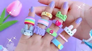 DIY kawaii Clay Ring set 💍/ Handmade Ring set / how to make clay ring set / DIY / easy to make