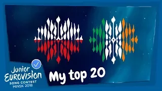 Junior Eurovision 2018 - My top 20 (Before the Rehearsals)