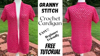 Granny Stitch Crochet Cardigan Beginner Friendly for All Sizes