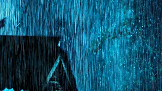 Deep Sleep Instantly With Heavy Rain On Metal Roof & Powerful Thunder Sounds in Rainforest at Night.