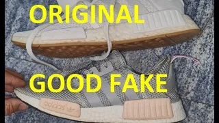 Adidas NMD R1 real vs fake review. How to spot good fake adidas nmd sneakers