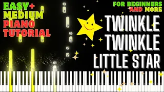 Twinkle Twinkle Little Star - PIANO TUTORIAL WITH MELODY |EASY AND MEDIUM LEVEL| PIANO LESSON MOZART
