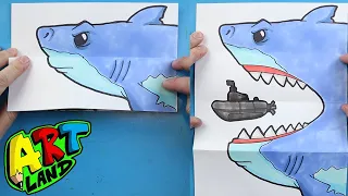 How to Draw a MEGALODON SURPRISE FOLD