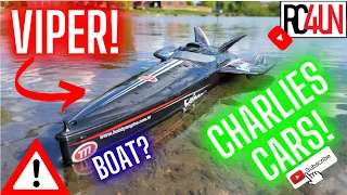 MAIDEN VOYAGE! CHARLIES...BOATS! RC BOATS ARE JUST AS FUN AS RC CARS! HOBBY ENGINE VIPER SPEED BOAT!