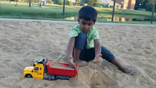 Dump Truck Sand | Siddu duck demo | Learn Animals for Children and Toddlers