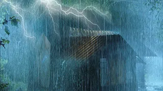 Sleep Instantly within 3 MINUTES with Torrential Rain 4K & Very Intense Thunder on Tin Roof at Night