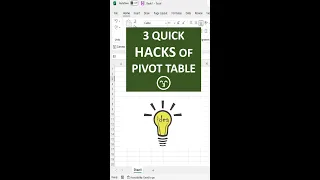 3 Quick HACKS of pivot tables 🥸🥸