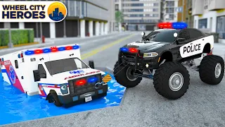 Lucas Police Car Turns Into Monster Truck  Wheel City  Heroes