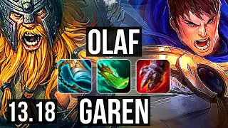 OLAF vs GAREN (TOP) | 10/0/3, Legendary, 600+ games, 1.1M mastery | EUW Master | 13.18